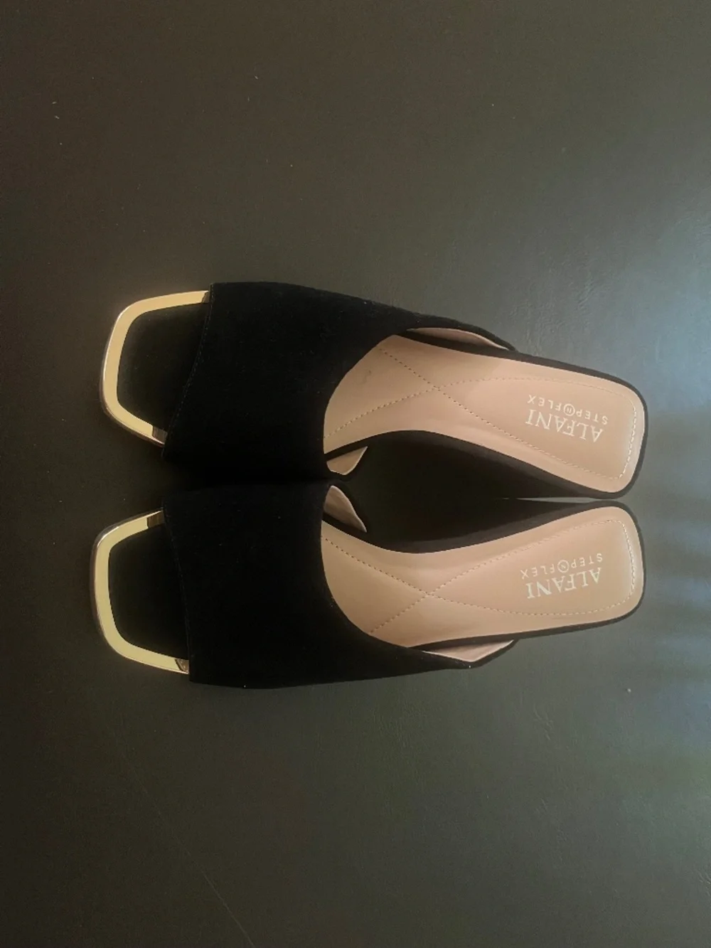 Black with Gold Trim Wedge Slide